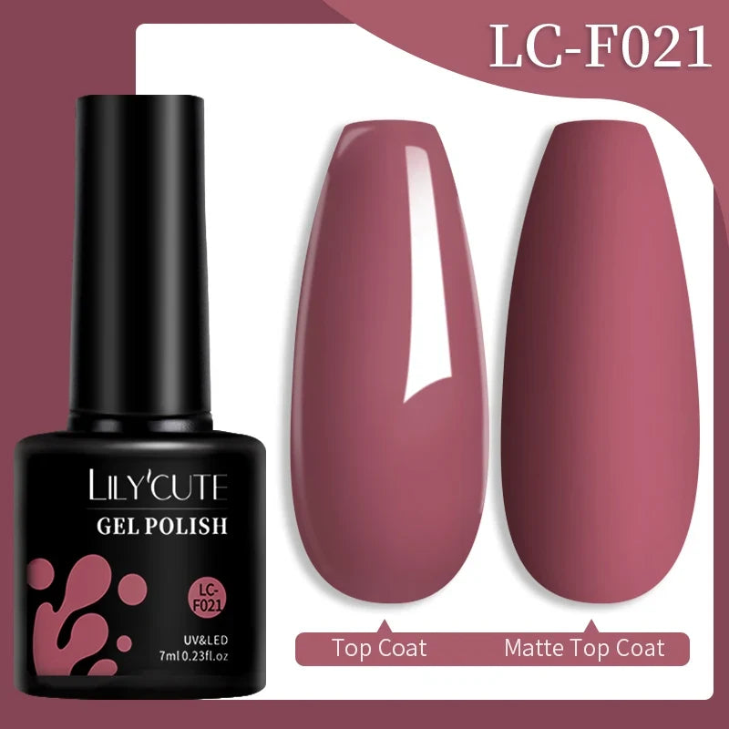 LILYCUTE 7ML Colorful Gel Nail Polish 129 Colors Long Lasting For Manicure Semi Permanent Base Top Coat Nail Art UV Gel Varnish 90