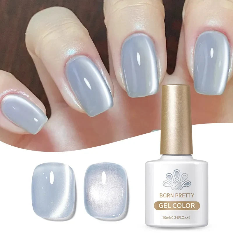 BORN PRETTY 10ml Fruit Purple Grape Cat Magnetic Gel Nail Polish 2025 New Whitening Guava Glass Beads Varnish Nail Supplies 50