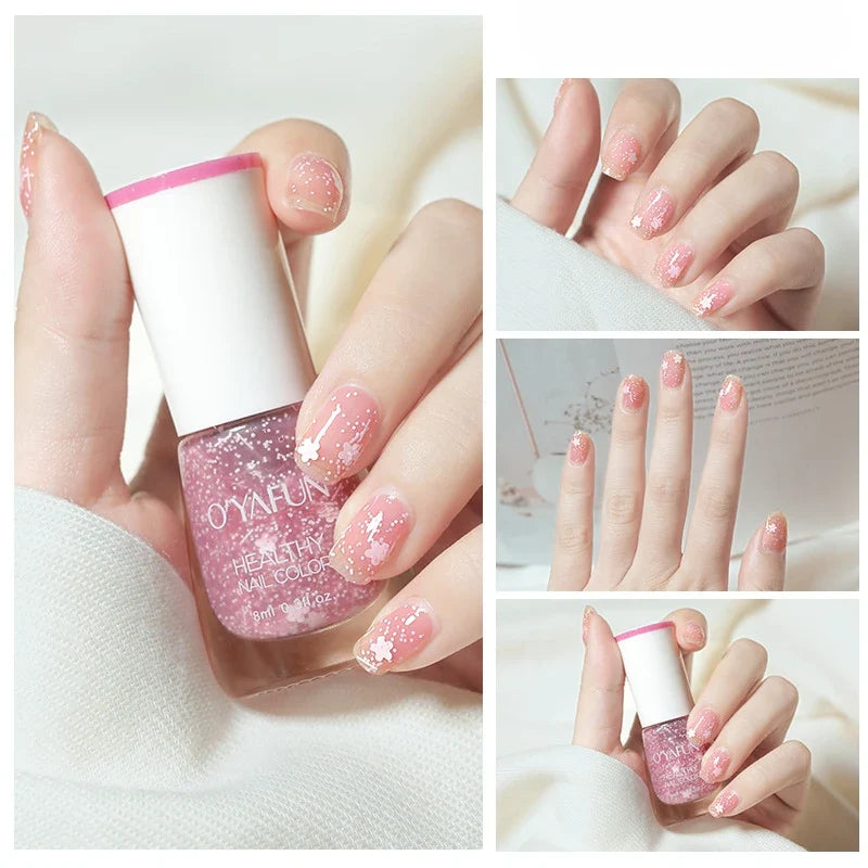 No-bake Nail Polish Nail Art Tearable Quick Dry Normal Without Lamp Nail Polish Glitter Sequins UV Varnish Nails Tools 4