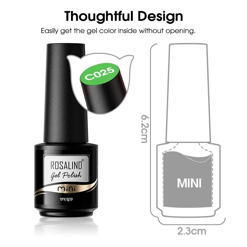 ROSALIND 7ml/15ml Summer Green Gel Nail Polish Semi Permanent Nail Art Manicure Soak Off Top Base Matt Hybrid Varnishes UV Gel 5