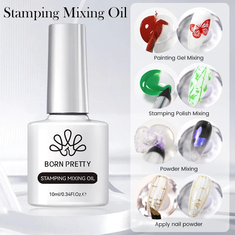 BORN PRETTY 10ml Clear Blooms Gel Polish UV LED Soak Off Nail Art Polish for Spreading Effect Marble Nail Polish Gel Painting 62