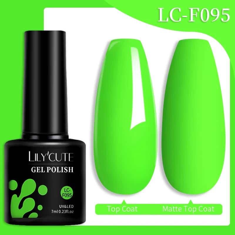 LILYCUTE 7ML Colorful Gel Nail Polish 129 Colors Long Lasting For Manicure Semi Permanent Base Top Coat Nail Art UV Gel Varnish 22