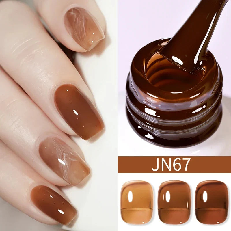 BORN PRETTY 10ml Blood Red Jelly Gel Nail Polish Halloween Nails Art Gel Polish Sheer Translucent Nail Gel for Winter Manicure 36