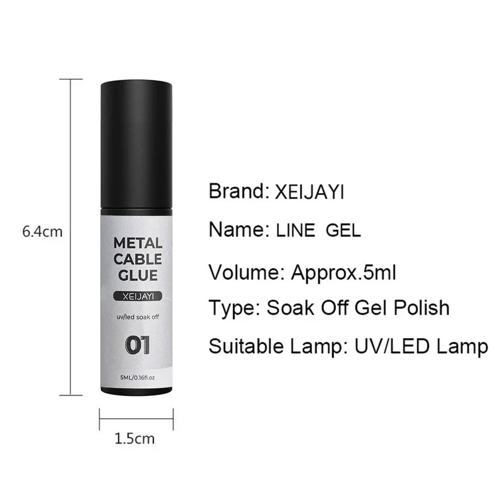 5/7/8ml Super-Bright Metallic Painting Liner Gel Polish Silver/Gold/Rose Mirror Gel Nail Polish Semi Permanent UV Nail Art Verni 6