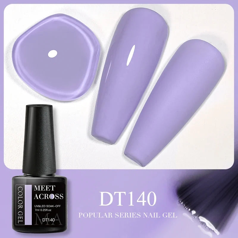 MEET ACROSS 5ml Pink Dried Flower Gel Nail Polish Natural Flower Fairy Nail Art Gel Soak Off UV LED Painting Varnishes For Nails 58
