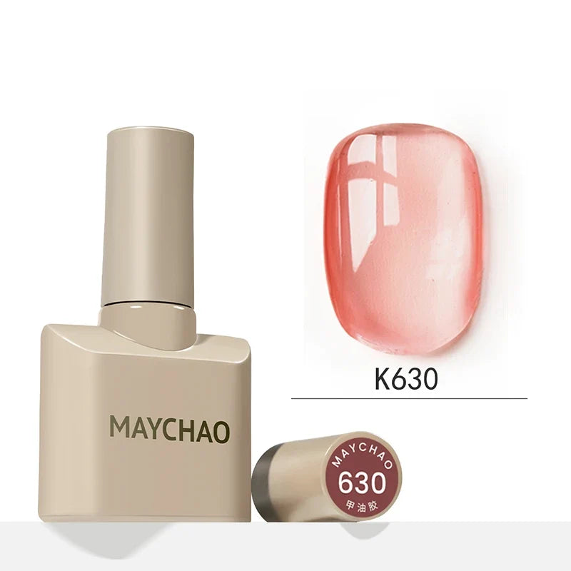 MAYCHAO 12ml Jelly Gel Nail Polish Semi Permanent Top Coat Soak Off UV LED Gel Art Nail Varnish Manicure Long Lasting Nail Gel 42