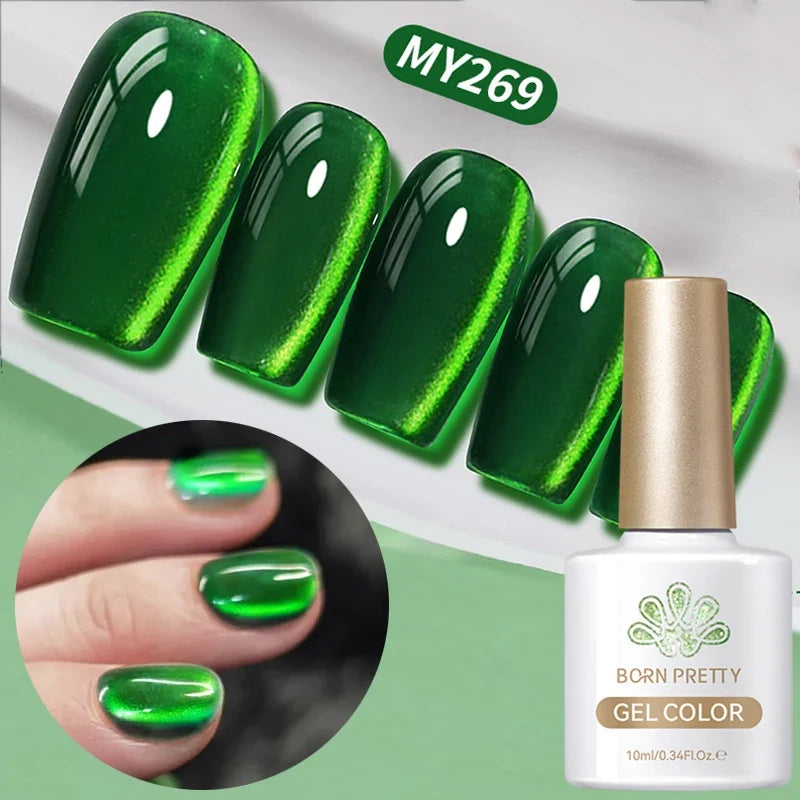 BORN PRETTY 10ml Fruit Purple Grape Cat Magnetic Gel Nail Polish 2025 New Whitening Guava Glass Beads Varnish Nail Supplies 38