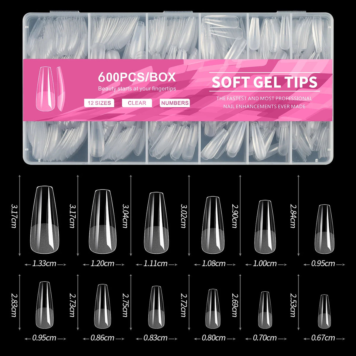 100/600Pcs Short Almond Nail Tips Soft Gel Nail Tips Full Cover False Nail Tips For Acrylic Nails  Salon Home Press On Nails 9