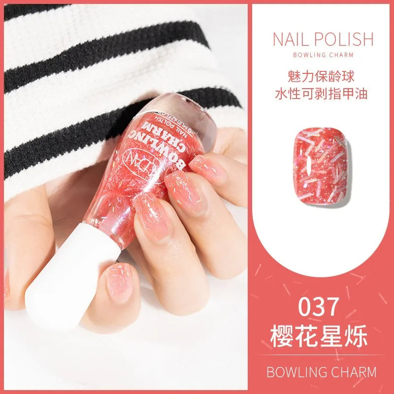 40 Colors New Nail Polish for Summer Water-based Quick Drying Tearable Nail Art Semipermanent Monochrome No Baking Lamp Varnish 46