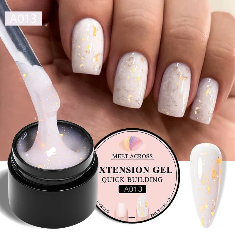 Milky White Nail Extension Gel Clear Nude Building UV Gel For Nails Finger Extensions Form Tips French Nails Manicure Nail Art 43