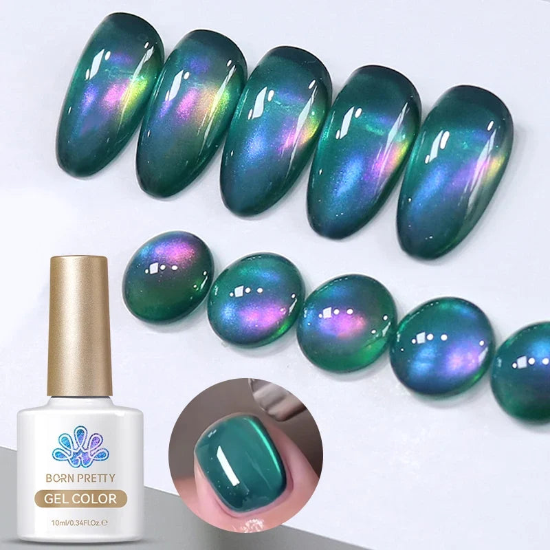BORN PRETTY 10ml Fruit Purple Grape Cat Magnetic Gel Nail Polish 2025 New Whitening Guava Glass Beads Varnish Nail Supplies 10