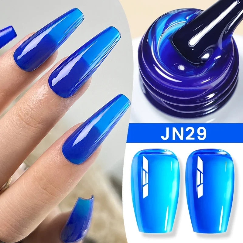BORN PRETTY Jelly Nude Gel Nail Polish 10ml Light Pink Peach Translucent Color UV Light Cure Gel Varnish Nail Art DIY at Home 46