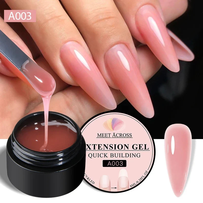 Milky White Nail Extension Gel Clear Nude Building UV Gel For Nails Finger Extensions Form Tips French Nails Manicure Nail Art 21