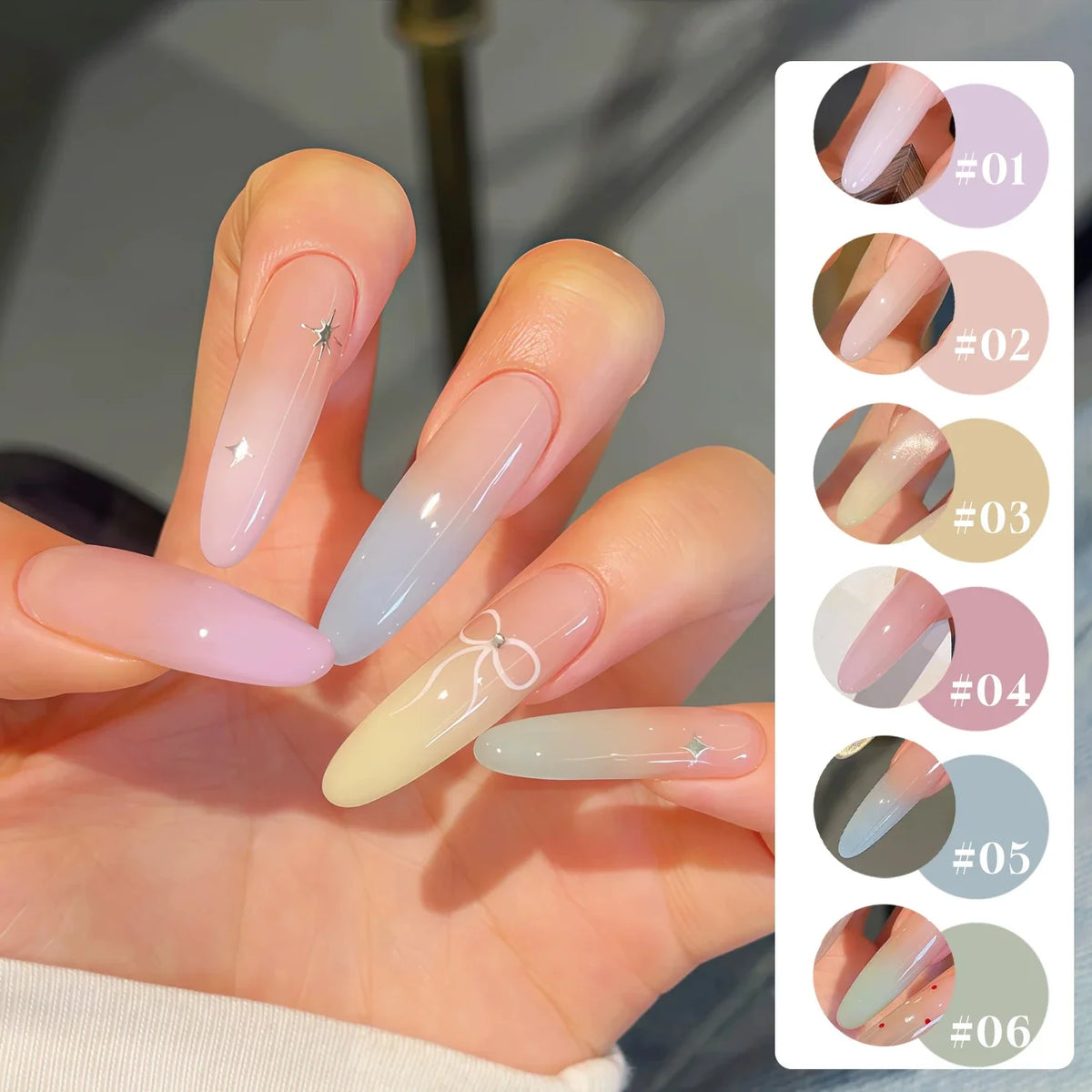 MIANEL 12ML 1-6PCS 2026 New Release Jelly Dopamine Candy Gel Nail Polish - Multi-Color Nude Sheer Finish Bestseller 50