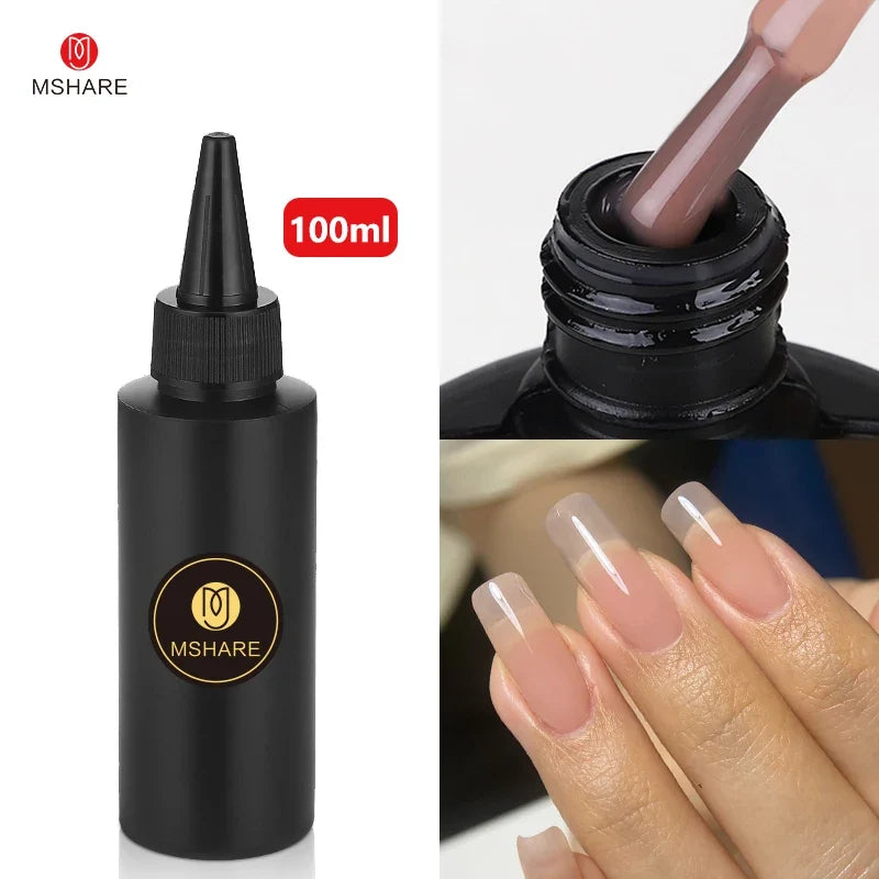 MSHARE 100ML Nail Gel Polish Soak Off UV LED Nails Vernis Semi Permanent Varnish Polish White Red Nail Gel Art 51