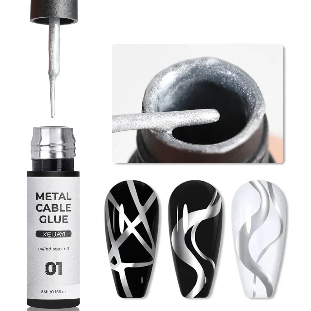 5/8/10/12ml 5D Metallic Painting Nail Gel Silver/Gold Liner Polish Mirror Chrome Effect Gel Nail Polish Soak Off UV/LED Drawing^ 16
