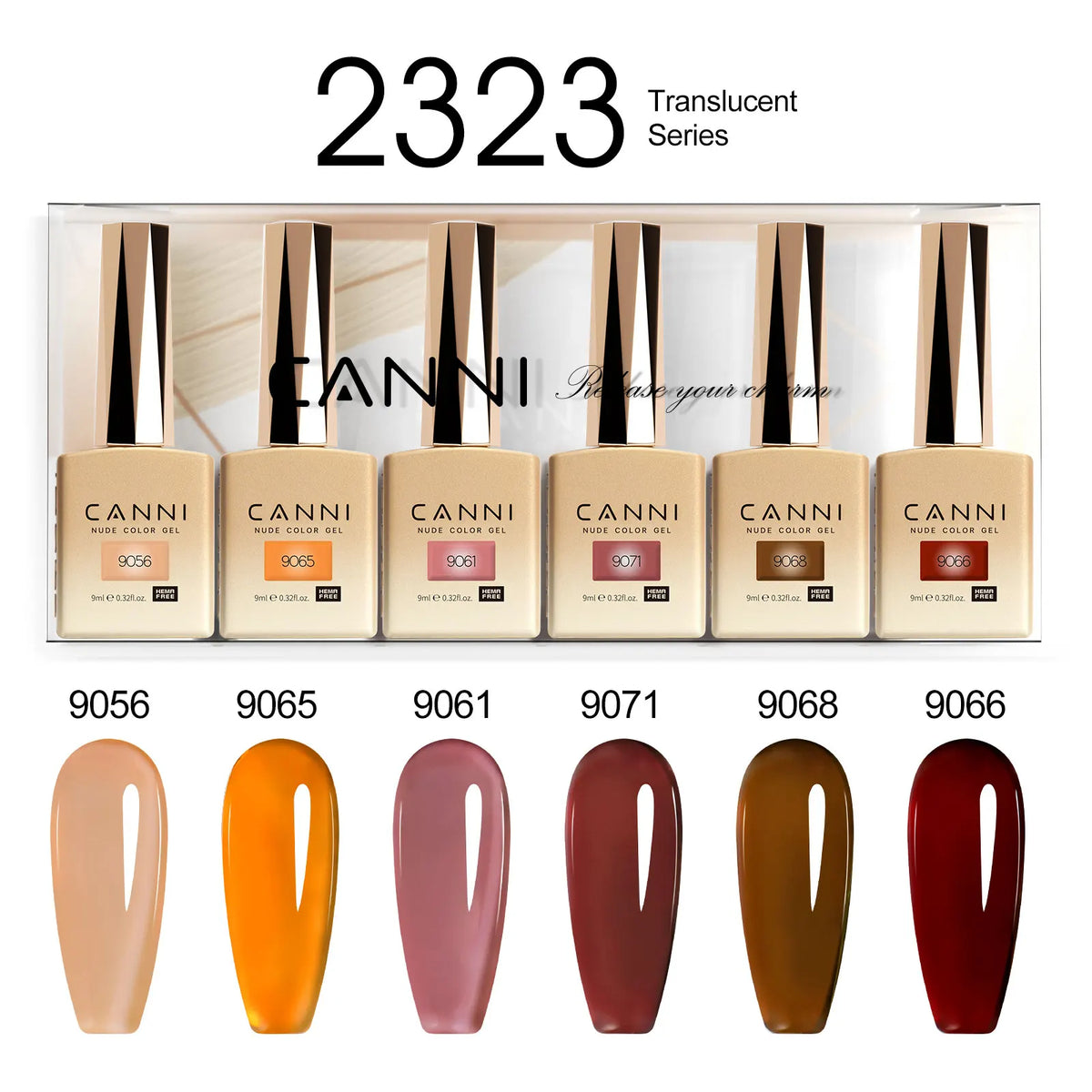 6pcs*9ml CANNI HEMA FREE Nail Gel Polish Set Gorgeous Color Semi Permanent Pigmented Painting Gel Soak off UV LED Gel Nails Kit 12