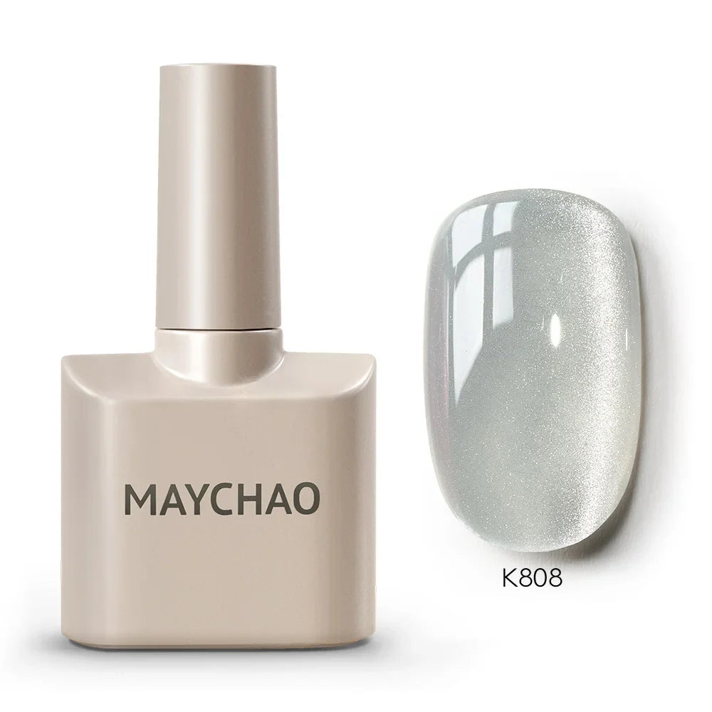 MAYCHAORomantic Galaxy Cat Eye Gel Nail Polish With Magnet Soak off UV Holographic Magnetic Rainbow Gel Polish for Nail Manicure 41