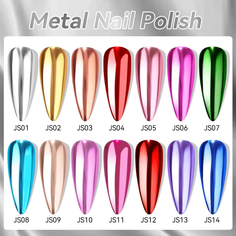 LILYCUTE 7ml  Mirror Metallic Nail Polish No Need of UV LED Lamp Nail Supplies Vernis Red Purple Mirror Effect for Nails 3
