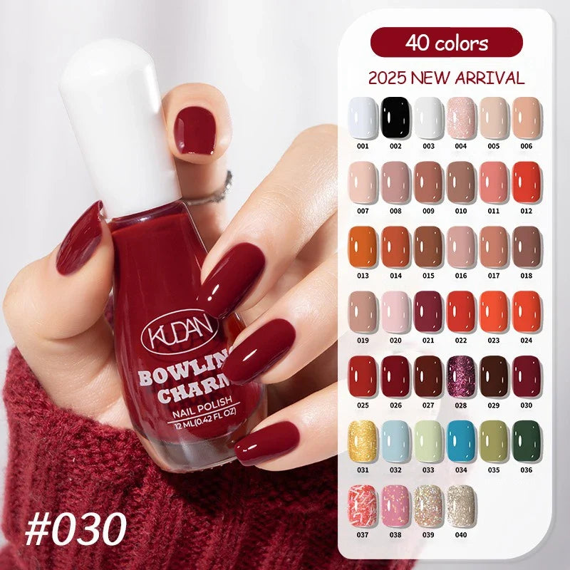 40 Colors New Nail Polish for Summer Water-based Quick Drying Tearable Nail Art Semipermanent Monochrome No Baking Lamp Varnish 1