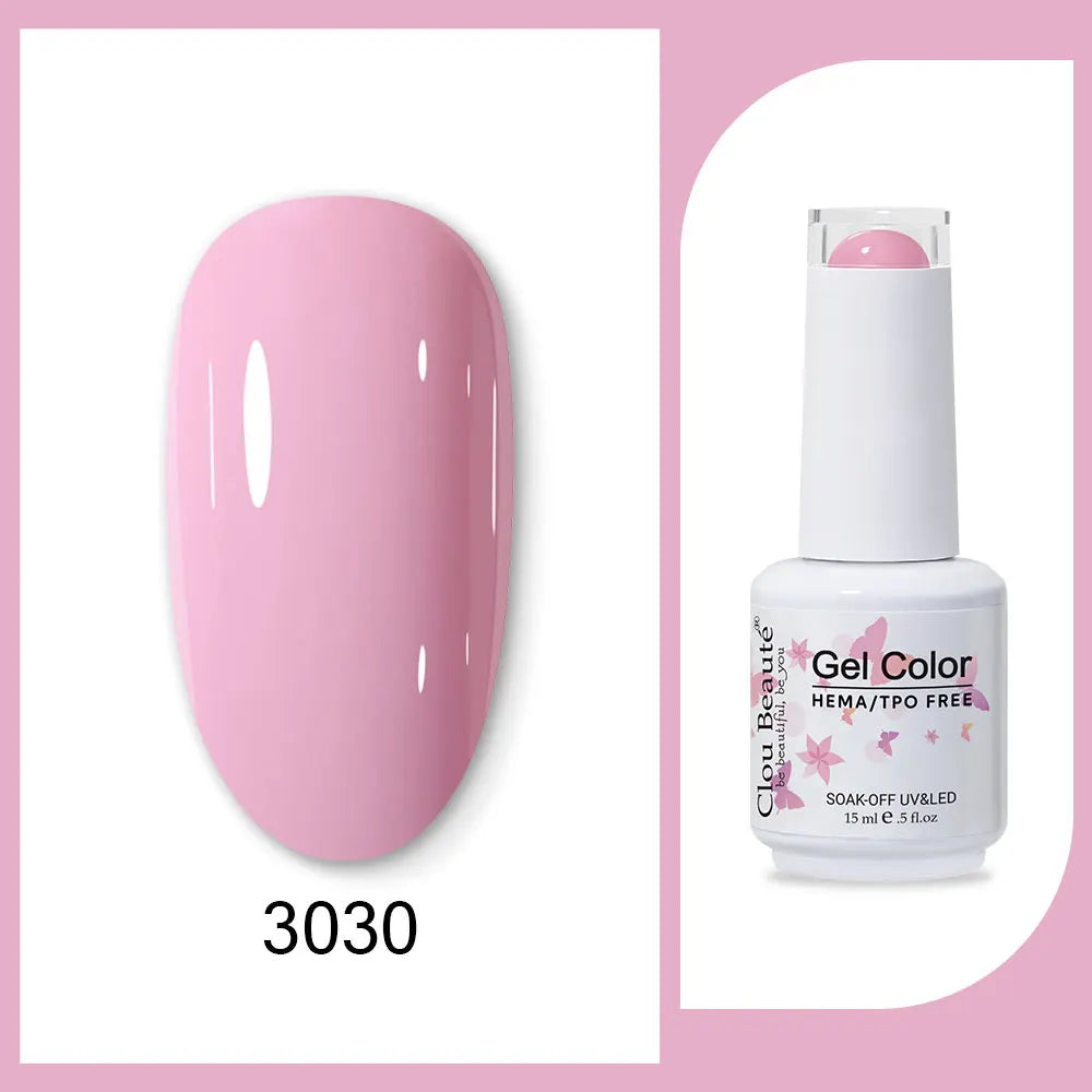 Clou Beaute 15ml Red Black White Green Neon Gel Nail Polish Base Top Coat Velvet Top 400 Colors Semi Permanent Gel Nail Varnish 101