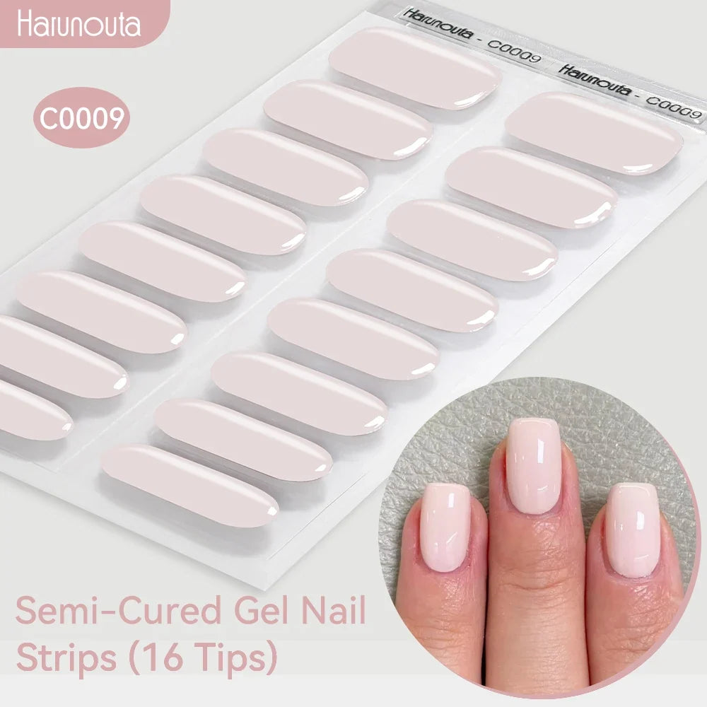 Gradient Auroras Semi Cured Gel Nail Strips Sparkly Shinning DIY Gel Polish Stickers for Nails Works with UV/LED Nail Lamps 29