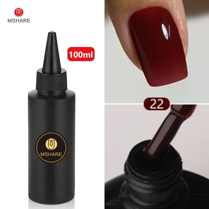 MSHARE 100ML Nail Gel Polish Soak Off UV LED Nails Vernis Semi Permanent Varnish Polish White Red Nail Gel Art 35