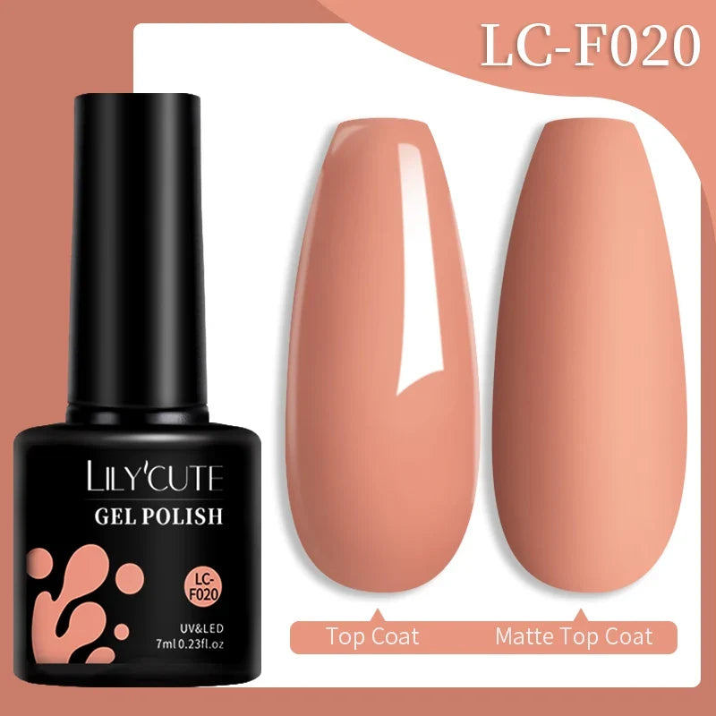 LILYCUTE 7ML Colorful Gel Nail Polish 129 Colors Long Lasting For Manicure Semi Permanent Base Top Coat Nail Art UV Gel Varnish 120