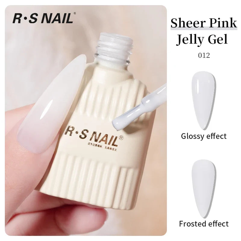RS NAIL Jelly Transparent Gel Nail Polish 10g Summer Nude Pink Gel Polish Semi Permanent Soak Off UV LED Varnish Jade Nail Gel 9