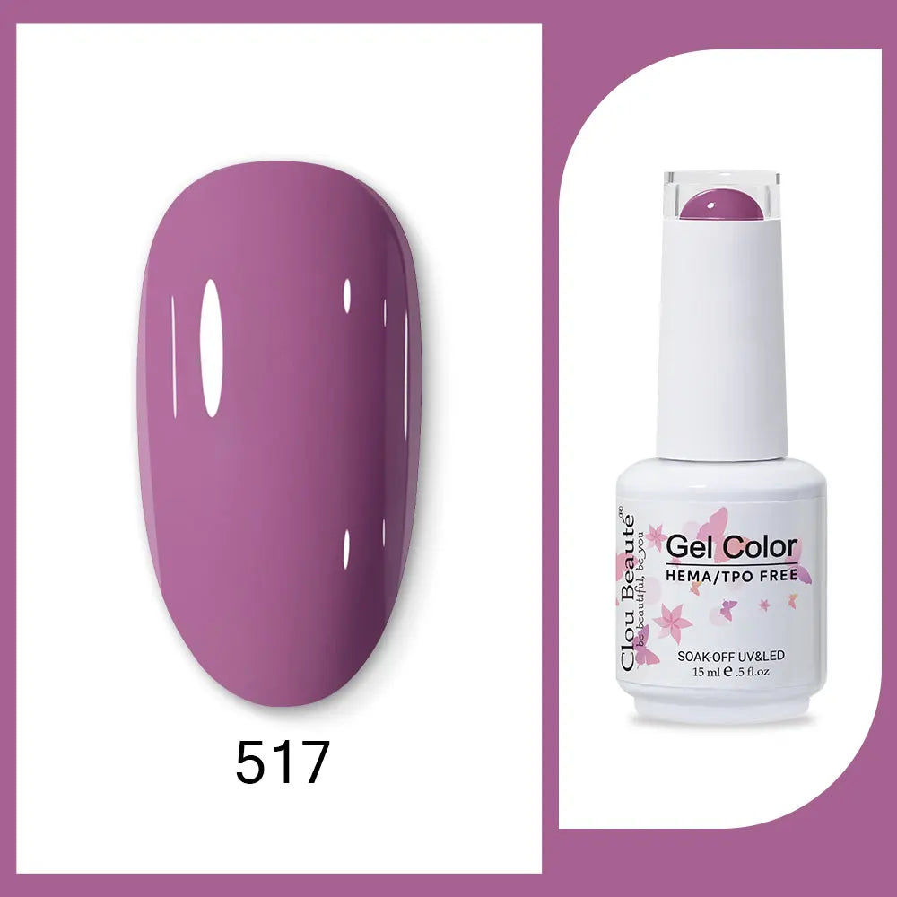 Clou Beaute 15ml Red Black White Green Neon Gel Nail Polish Base Top Coat Velvet Top 400 Colors Semi Permanent Gel Nail Varnish 82