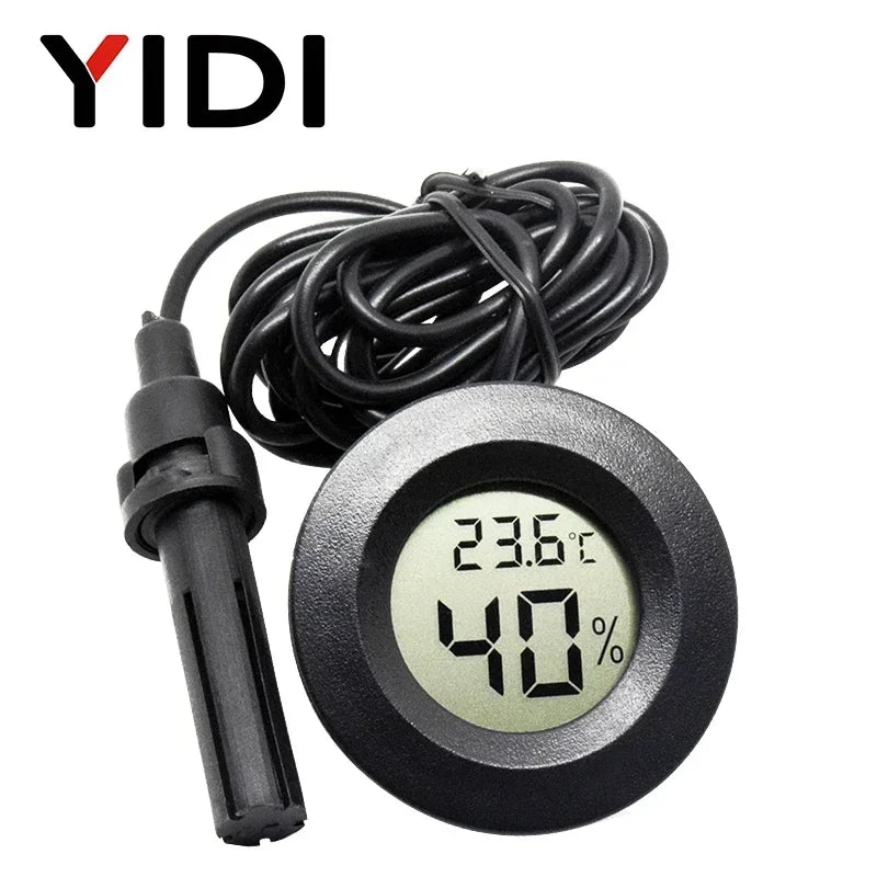 Mini LCD Digital Thermometer Hygrometer | Dual Probe Temperature Humidity Monitor 9