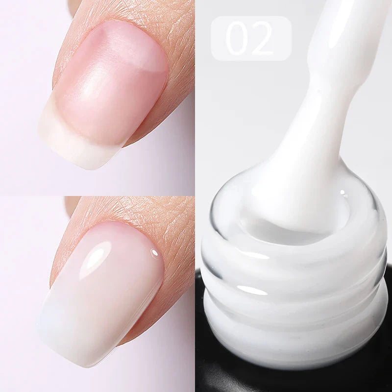 BORN PRETTY Milky Pink Rubber Base Gel Nail Polish Glitter 15ml Semi-Permanent Varnish Soak Off Self Leveling UV LED Gel 16