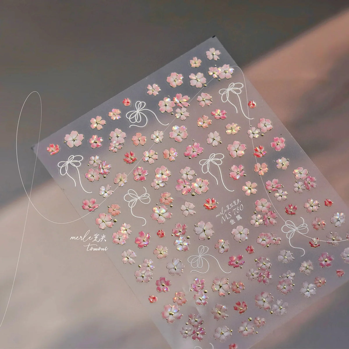 1pcs Dream Flower Window Shell Light Nail Art Stickers Japanese Flower Self Adhesive Stickers Press On Nails Decoration Decals 39
