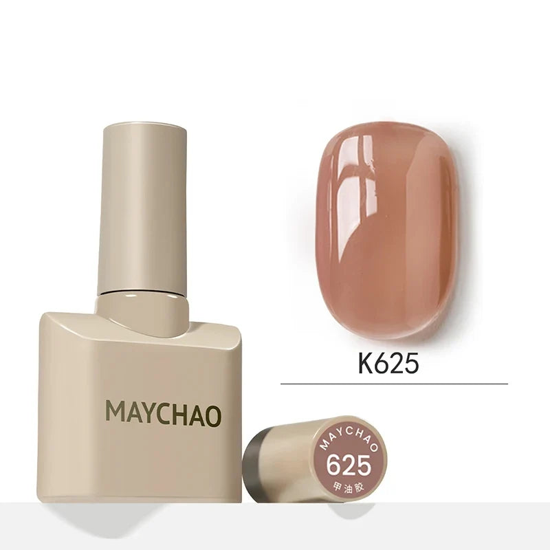 MAYCHAO 12ml Jelly Gel Nail Polish Semi Permanent Top Coat Soak Off UV LED Gel Art Nail Varnish Manicure Long Lasting Nail Gel 7
