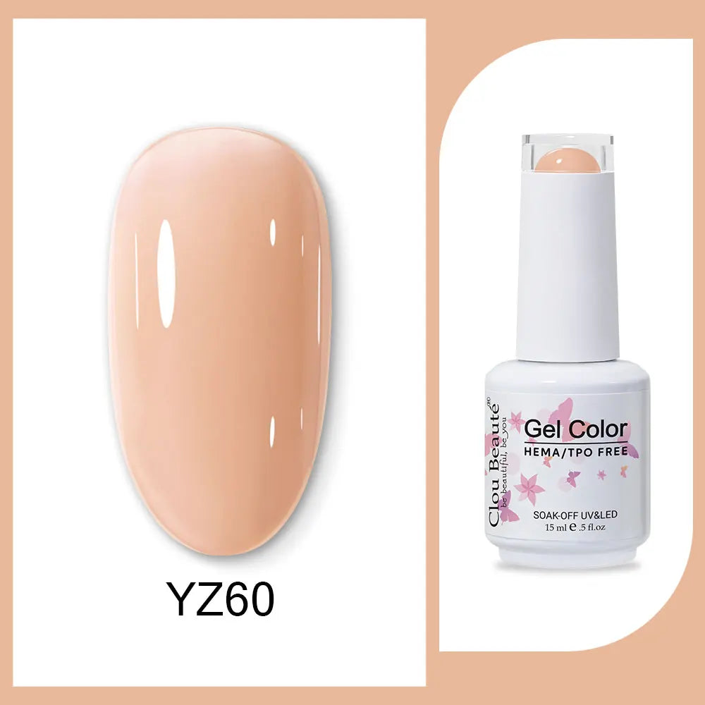 Clou Beaute 15ml Red Black White Green Neon Gel Nail Polish Base Top Coat Velvet Top 400 Colors Semi Permanent Gel Nail Varnish 72
