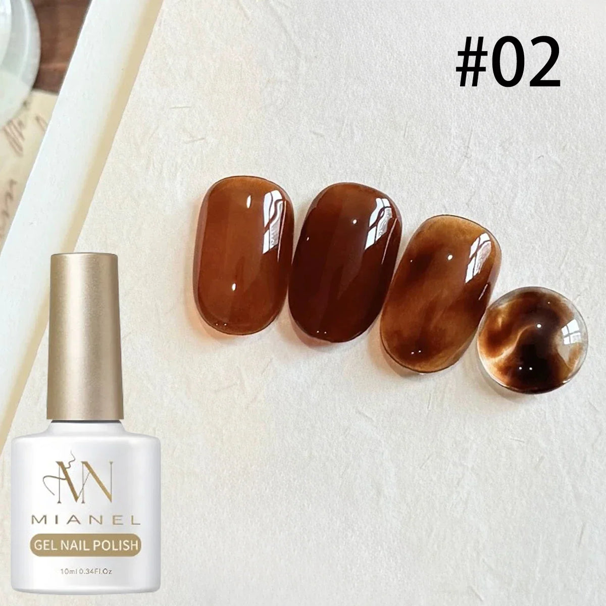 MIANEL 10ML Brown Amber Series Jelly Gel Nail Polish 2026 New Popular Ice Clear Caramel Nail Polish Black Nails 1-6pcs 21