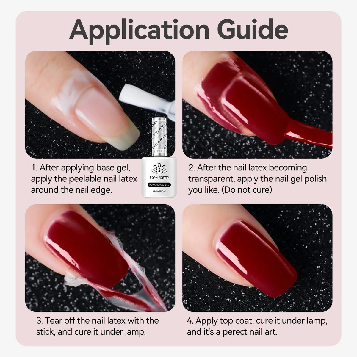 BORN PRETTY 15ml Peel Off Nail Latex Tape Gel Nail Polish Anti-freezing Quick Dry No Need for Curing Nails Finger Protector Tool 5