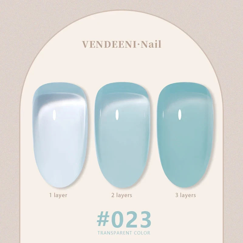 Vendeeni 24 Colors Jelly Transparent Gel Nail Polish Nude Pink Skin Color UV Soak Off Gel Varnish Jade Nail Art Gel Lacquer 15ml 27