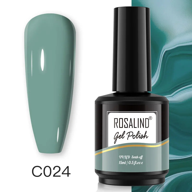 ROSALIND 7ml/15ml Summer Green Gel Nail Polish Semi Permanent Nail Art Manicure Soak Off Top Base Matt Hybrid Varnishes UV Gel 49