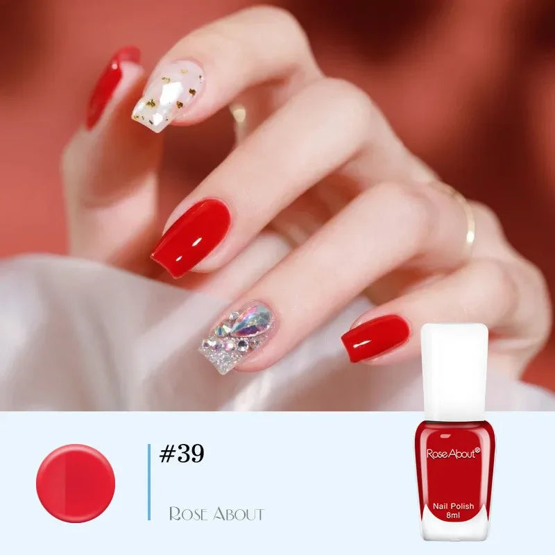 40 Colors No Bake Water-based Nail Polish Glitter Sequins Long-lasting Tearable Healthy Tearable Quick-drying Nude Nail Polish 24
