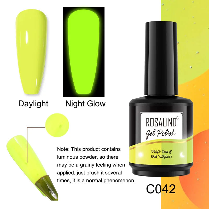 ROSALIND 7ml/15ml Summer Green Gel Nail Polish Semi Permanent Nail Art Manicure Soak Off Top Base Matt Hybrid Varnishes UV Gel 21
