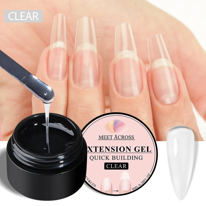 Milky White Nail Extension Gel Clear Nude Building UV Gel For Nails Finger Extensions Form Tips French Nails Manicure Nail Art 18