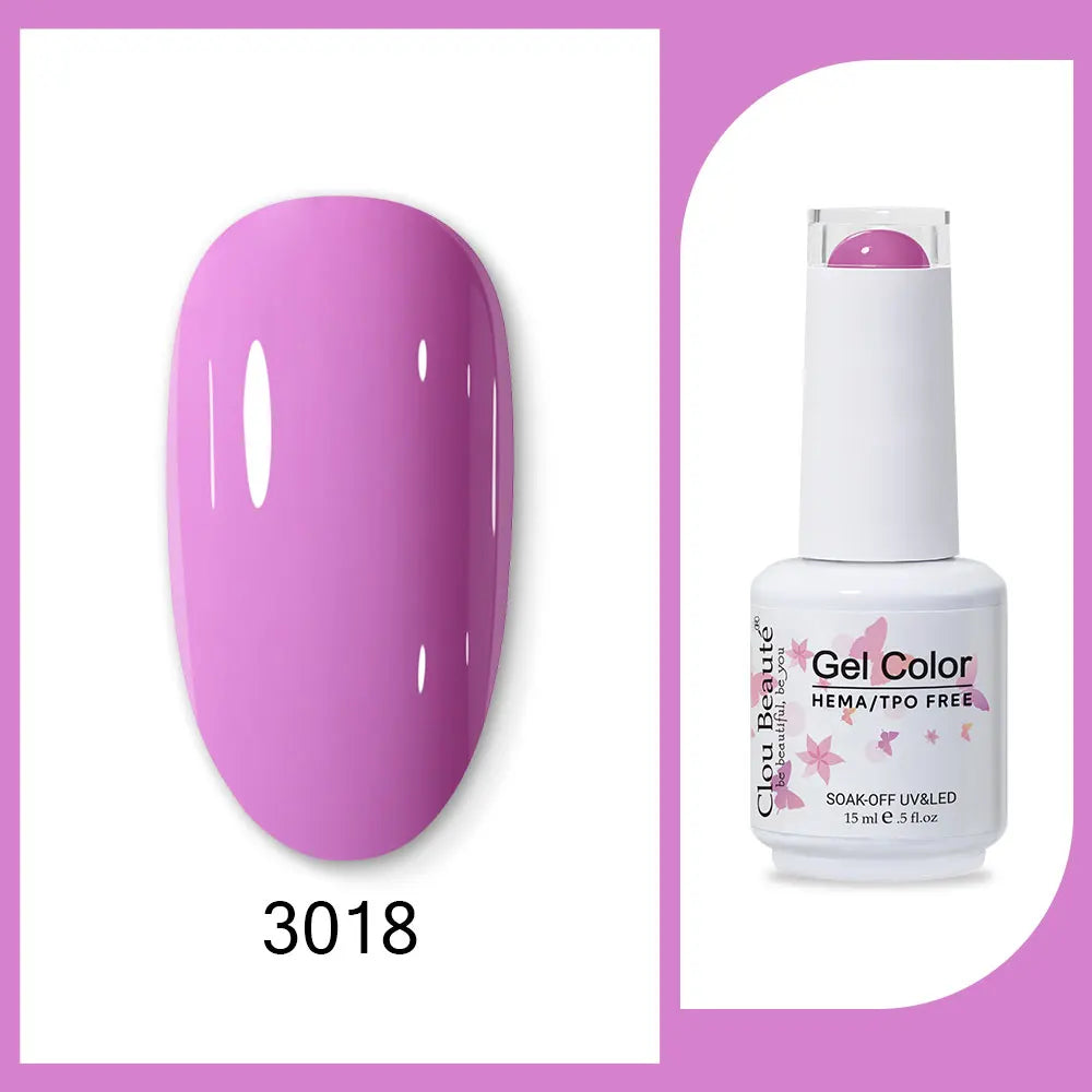 Clou Beaute 15ml Red Black White Green Neon Gel Nail Polish Base Top Coat Velvet Top 400 Colors Semi Permanent Gel Nail Varnish 55