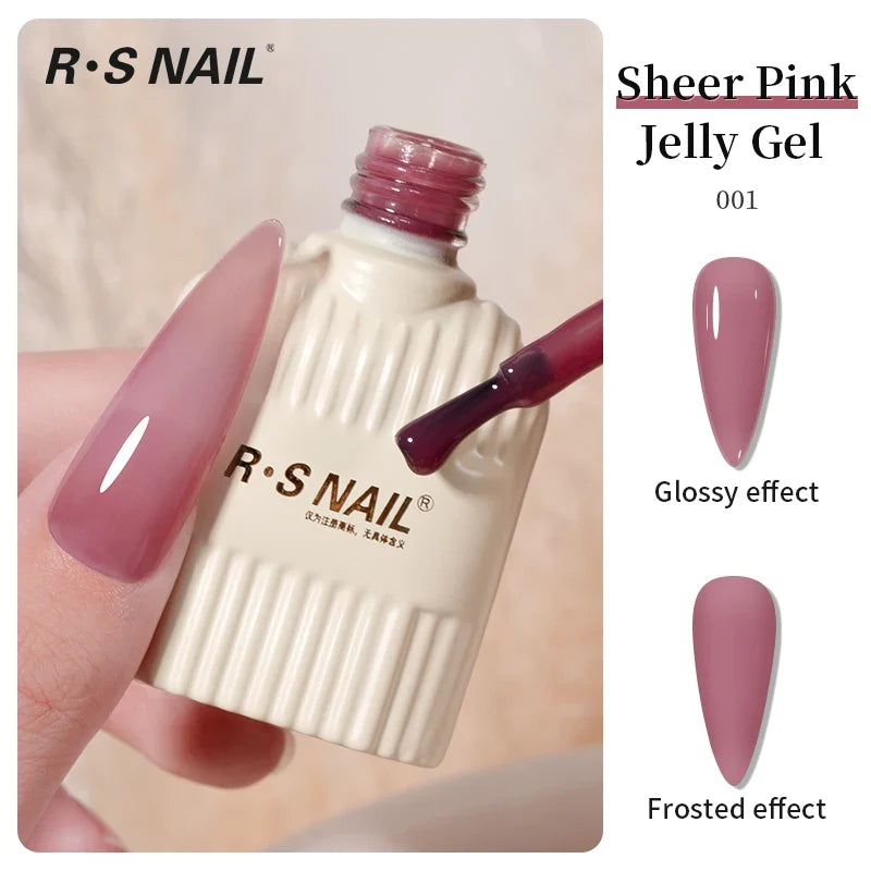 RS NAIL Jelly Transparent Gel Nail Polish 10g Summer Nude Pink Gel Polish Semi Permanent Soak Off UV LED Varnish Jade Nail Gel 14