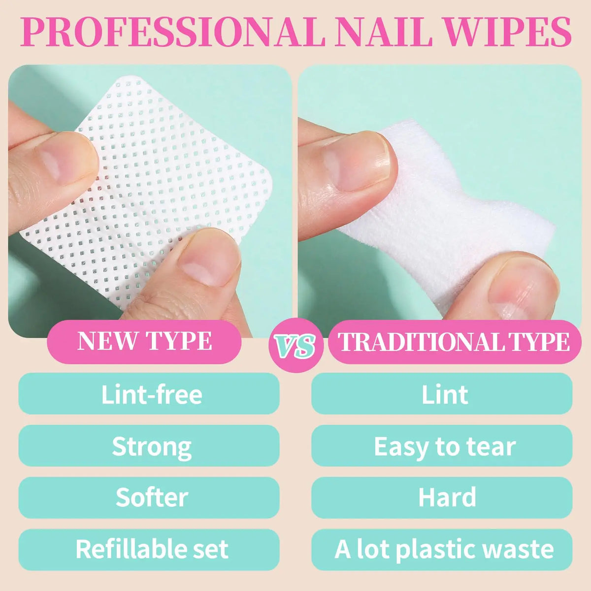 YIKOOLIN 200 Pieces Lint-Free Nail Wipes Professional Eyelash Extension Glue Wipes Nail Polish Removal Wipes for Salon Use 4