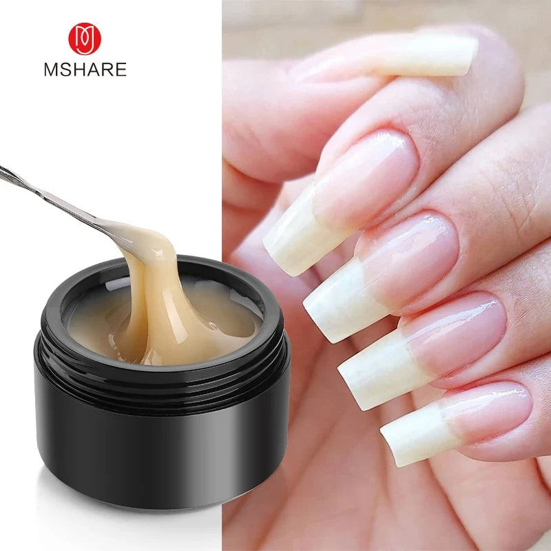 MSHARE 50ml Natural Nails Gel Builder Nalil Tpo Free Self Leveling Gel for Nail Extension Construction Pink Shade UV Led Gel 1