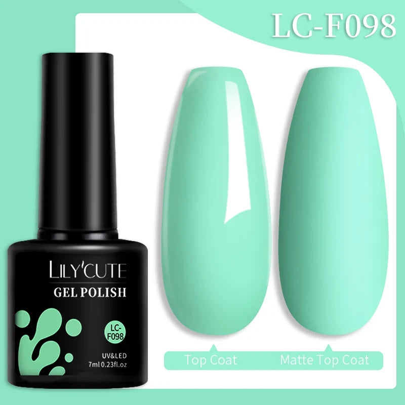 LILYCUTE 7ML Colorful Gel Nail Polish 129 Colors Long Lasting For Manicure Semi Permanent Base Top Coat Nail Art UV Gel Varnish 76