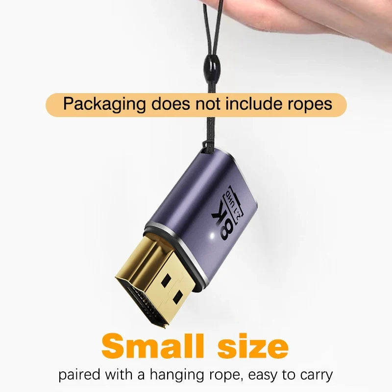NNBILI HDMI 2.1 Adapter | 48Gbps 8K@60Hz Elbow and Straight Converter 5