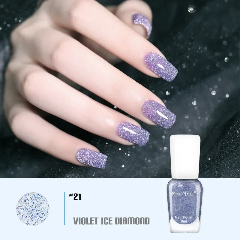 40 Colors No Bake Water-based Nail Polish Glitter Sequins Long-lasting Tearable Healthy Tearable Quick-drying Nude Nail Polish 36
