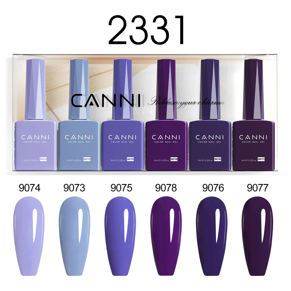 6pcs*9ml CANNI HEMA FREE Nail Gel Polish Set Gorgeous Color Semi Permanent Pigmented Painting Gel Soak off UV LED Gel Nails Kit 39